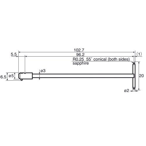 T-Stylus/Rondcom, ML96.2, B20, R0.25/55&deg; product photo Back View L