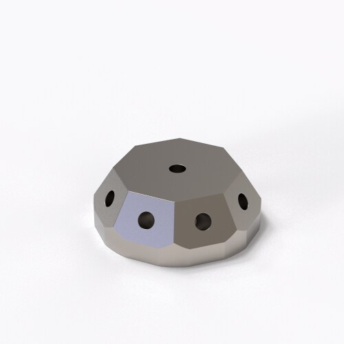 Cube, M5 8 sided, 30 &deg; incline, Titanium product photo Back View L