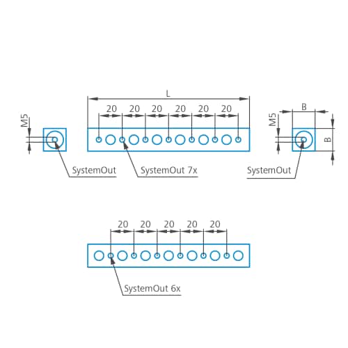Multiple holder-28x-M5-L140 product photo