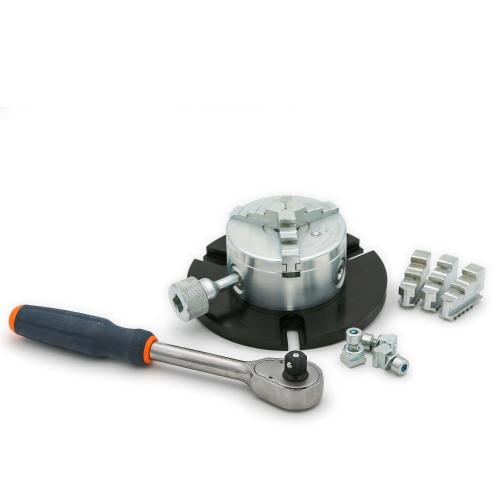 OmniFix three-jaw chuck DIN 6350 for rotary table application &Oslash;100 mm product photo Front View L