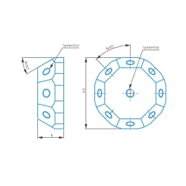 Angled multiple angle piece, 8x45&deg;, M5 product photo