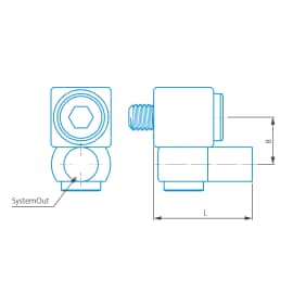 Offset rotating knuckle joint,  M3 product photo